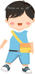 Obraz premium cute boy student uniform