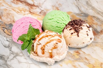 Sweet Homemade Ice Cream on the desk
