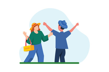 Weekend Activity Flat Design Illustration