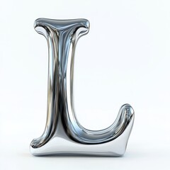 A Gleaming Representation of the Letter L in Metallic Finish That Captivates with Its Unique Design and Reflective Surface.