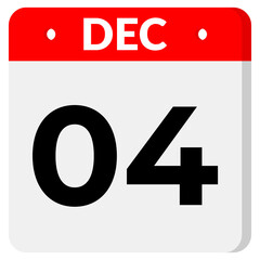 04 December Date Icon