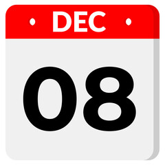 08 December Date Icon