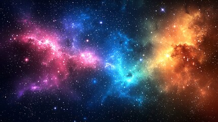 Naklejka premium Colorful Nebula and Stars in Space Cosmic Background