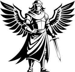 Eye-catching Black Angel Stencil for Custom Graphic Work. 
