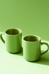 Two coffee cups with minimalistic style generated by AI