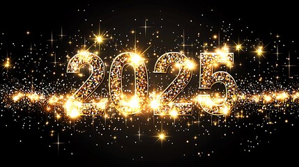 Golden Glitter 2025 New Year Celebration Background