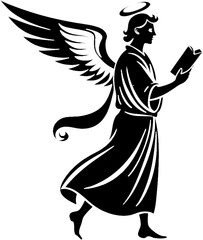 Captivating Black Angel Clipart for Elegant Graphic Designs. 