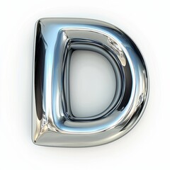 Obraz premium A Stunning Metallic Interpretation of the Letter D Captivates with Its Polished Shine and Sleek Design, Highlighting Contemporary Artistry.