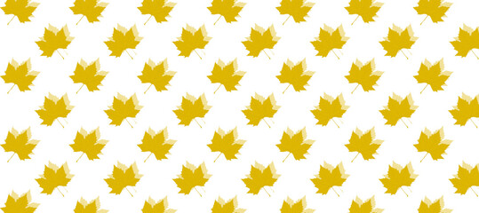 Seamless pattern with yellow autumn leaves