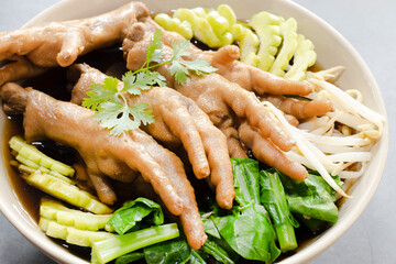 Chicken and bitter melon noodles