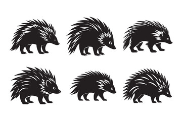 Porcupine  silhouette vector illustration, Porcupine  silhouette vector, Porcupine  silhouette 