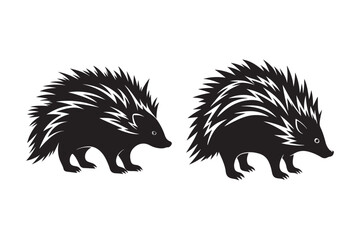 Porcupine  silhouette vector illustration, Porcupine  silhouette vector, Porcupine  silhouette 