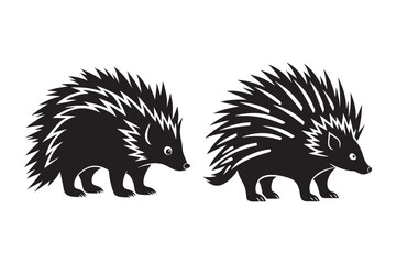 Porcupine  silhouette vector illustration, Porcupine  silhouette vector, Porcupine  silhouette 