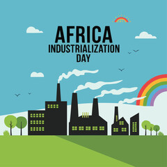 Fototapeta premium Africa Industrialization Day flat vector design