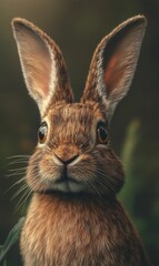 Fototapeta premium Close-up of a cute brown rabbit.