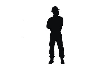 silhouette of a soldier in black and white