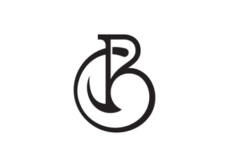 Elegant Letter B Monogram Logo Design Featuring Intertwined Flourish, Bold, Circular, and Professional, Vector