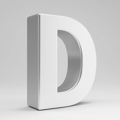 Obraz premium A Unique Modern Design of the Letter D in Clean White That Captures Attention and Sparks Interest in Graphic Arts and Typography Lovers.