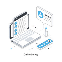 Online Survey isometric stock illustration. EPS File stock illustration