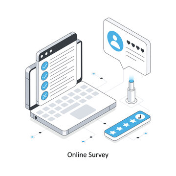 Online Survey isometric stock illustration. EPS File stock illustration