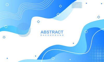Blue abstract background with gradient colors. Fluid shape composition. Simple background