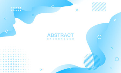 Blue abstract background with gradient colors. Fluid shape composition. Simple background