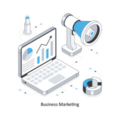 Business Marketing isometric stock illustration. EPS File stock illustration