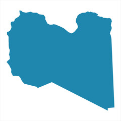 Abstract - High Detailed blue Map of Libya isolated on white background. for your web site design map logo, app, Travel. Vector illustration eps10.
