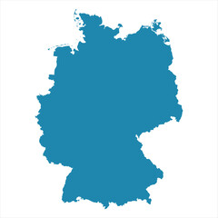 Abstract - High Detailed blue Map of Germany isolated on white background. for your web site design map logo, app, Travel. Vector illustration eps10.