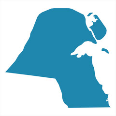 Abstract - High Detailed blue Map of Kuwait isolated on white background. for your web site design map logo, app, Travel. Vector illustration eps10.