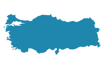 Fototapeta premium Abstract - High Detailed blue Map of Turkey isolated on white background. for your web site design map logo, app, Travel. Vector illustration eps10.
