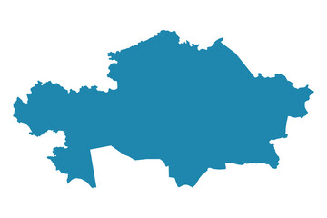 Fototapeta premium Abstract - High Detailed blue Map of Kazakhstan isolated on white background. for your web site design map logo, app, Travel. Vector illustration eps10.
