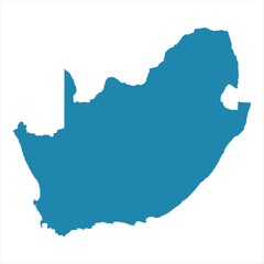 Fototapeta premium Abstract - High Detailed blue Map of South Africa isolated on white background. for your web site design map logo, app, Travel. Vector illustration eps10.