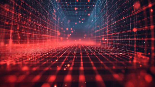 3d rendering of abstract digital technology background. Network connection structure.