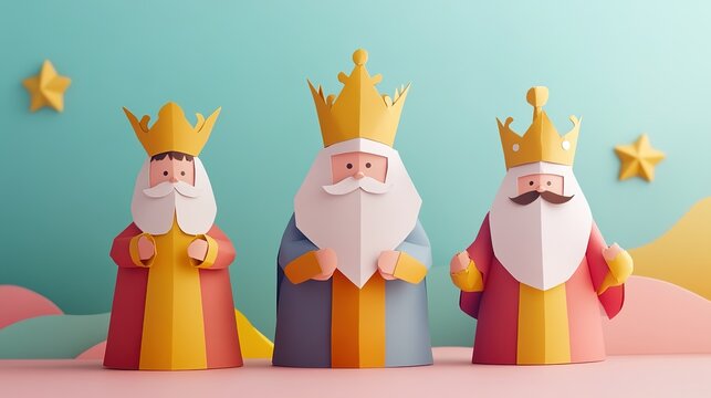 Background of Epiphany,Reyes Magos Ilustration Christmas，generated with AI.
