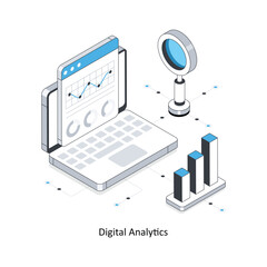 Digital Analytics isometric stock illustration. EPS File stock illustration