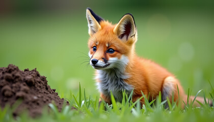 Fototapeta premium Young Red Fox in Natural Habitat