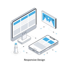 Responsive design  isometric stock illustration. EPS File stock illustration