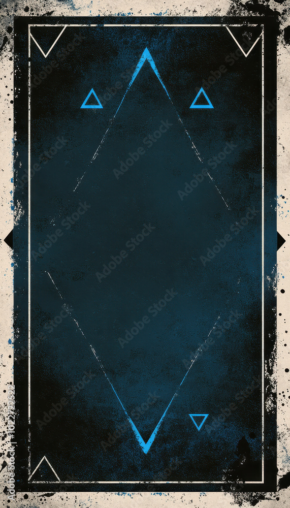 Canvas Prints Dark blue grunge banner with triangle patterns