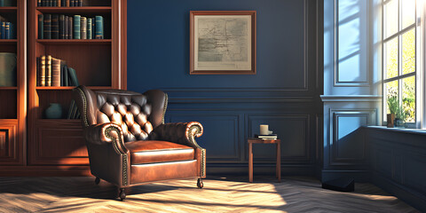 Elegant Lounge Corner with Armchair and Potted Plant