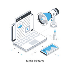 Media Platform isometric stock illustration. EPS File stock illustration