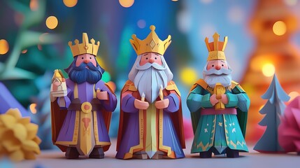 Background of Epiphany,Reyes Magos Ilustration Christmas，generated with AI.