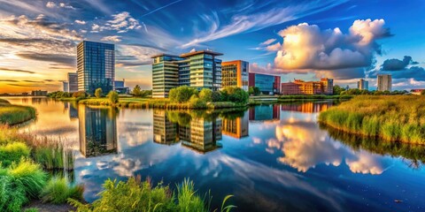 Scenic Views Almere Netherlands Showcasing