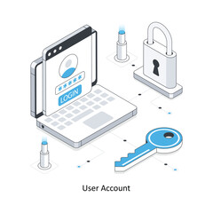 User Account isometric stock illustration. EPS File stock illustration