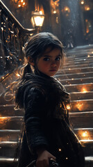 Little Girl in Fantasy Warrior Setting