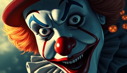Evil scary Clown in the dark
