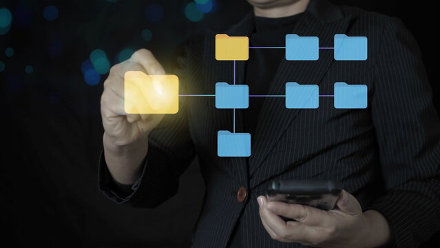 Businessman or programmer process Workflows and flowcharts, business hierarchy The relationship of positional order in the work of team members, managing the organization's hierarchical processing.