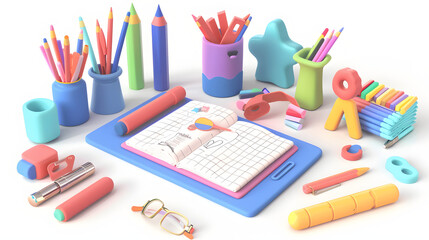 Drawing book icons Stationery 3D