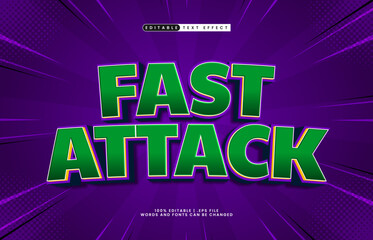 Fototapeta premium fast attack editable text effect with a play and game text style