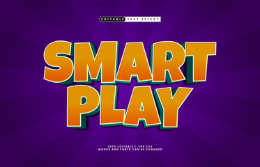 smart play editable text effect with a kids and game text style